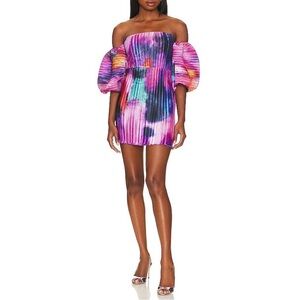 Colorful Off-Shoulder Mini Dress